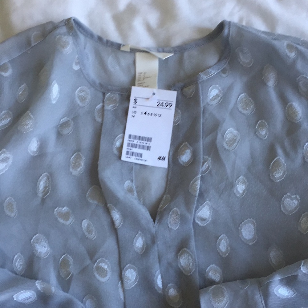 Silver/Grey sheer top with drawstring waist